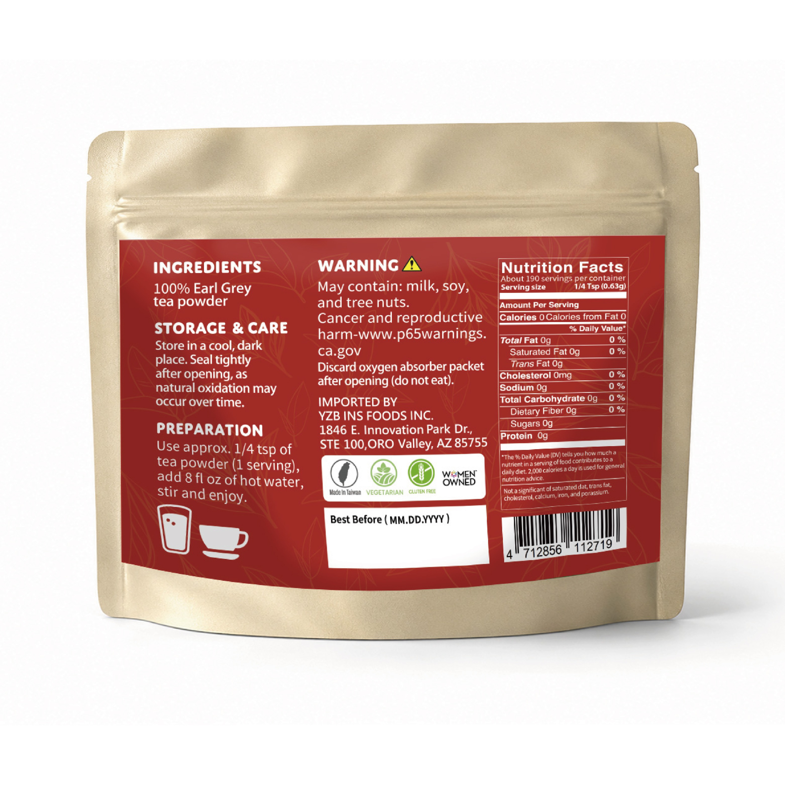 Earl Grey tea powder