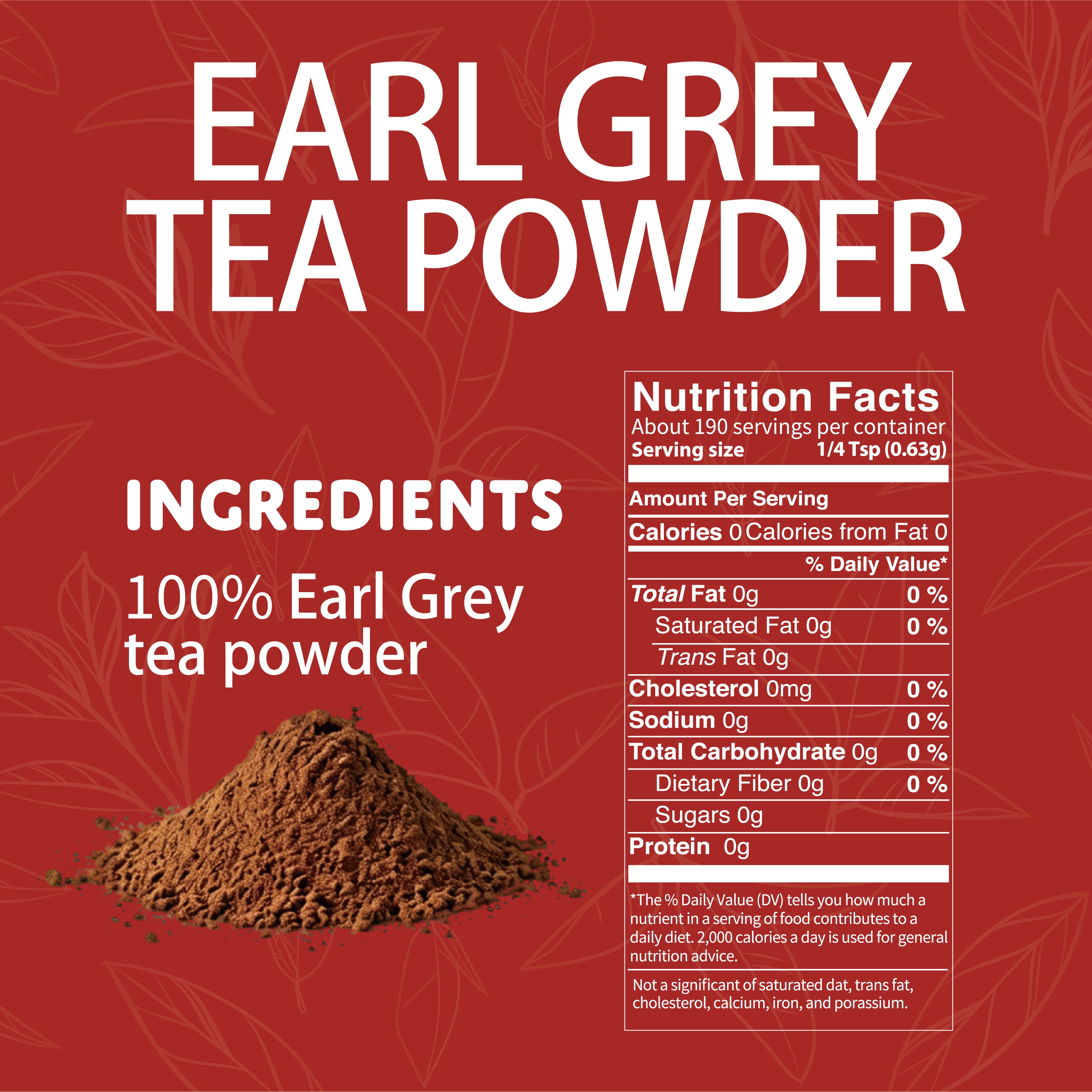 Earl Grey tea powder