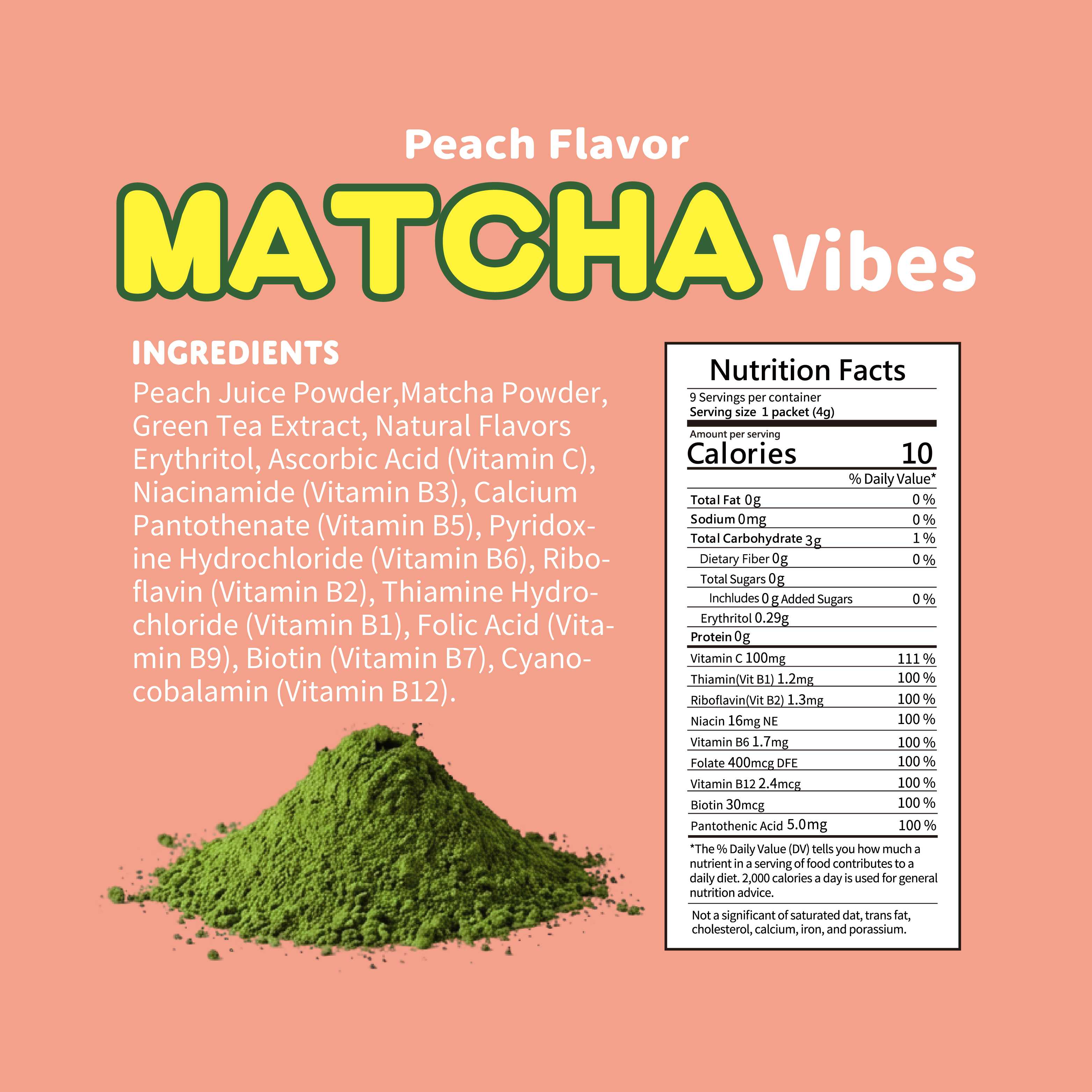 Matcha Peach Flavored