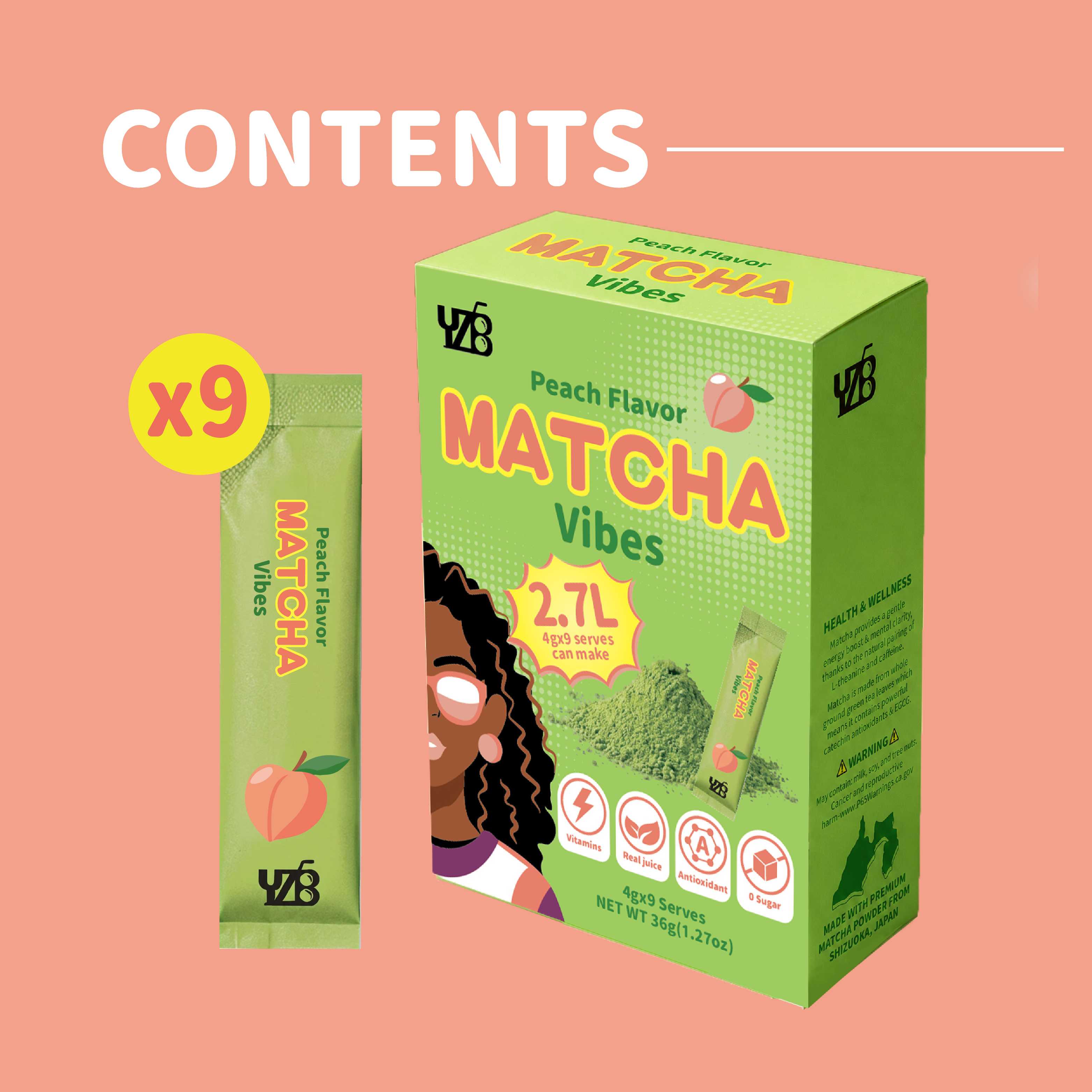Matcha Peach Flavored